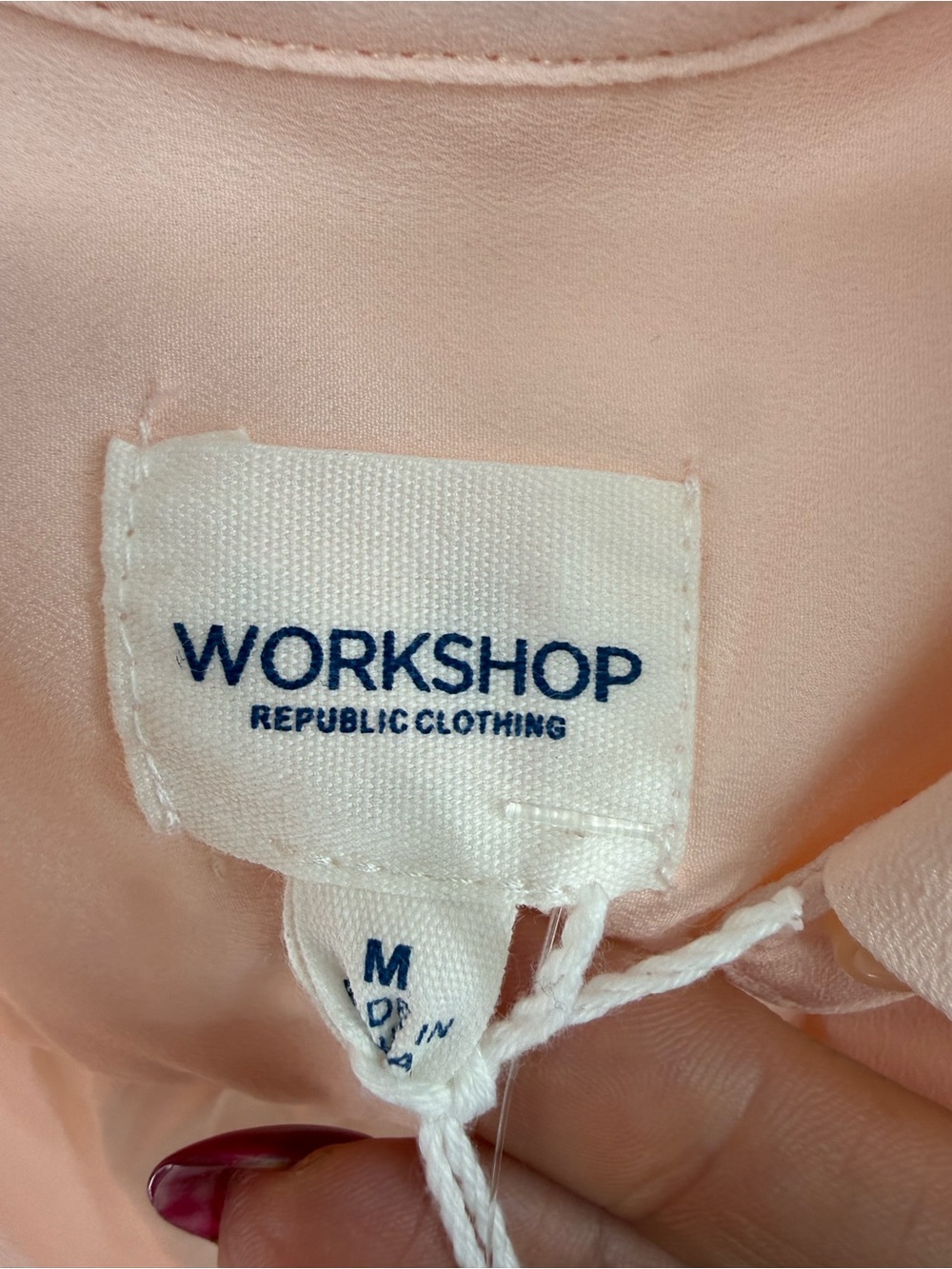 Workshop Republic Clothing Sleeveless Pink Button-Front Cocktail Print Blouse - Picture 2 of 8